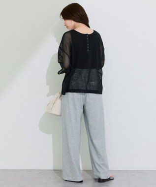 Green Parks 前後２ｗａｙコットンメッシュプルオーバー Black