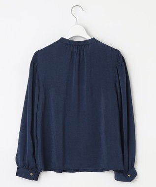 Feroux サテン ブラウス ネイビー系