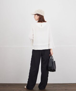 Tiaclasse 【ブラウス×パンツ2点セット】フリルデザインセットアップ オフホワイト