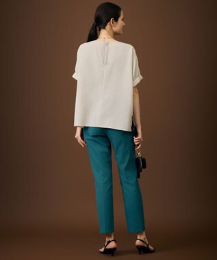 自由区 L 【人気素材・新色追加】ラスティックメッシュドルマンスリーブ Tブラウス ［新色］フラックスⅡ