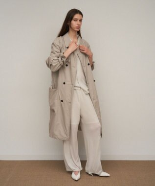 ATON LIGHT TC GABARDINE | ウォッシュトレンチコート - UNISEX BEIGE