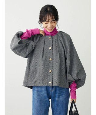 Green Parks ・ｆｕｒｒｙ　ｒａｔｅ　ヘリンボーンタックジャケット Black