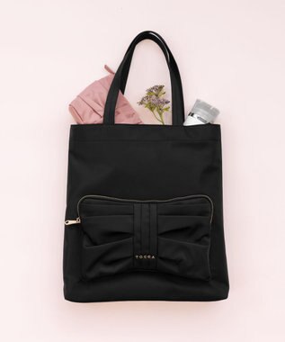 POP POCKET RIBBON TOTE トートバッグ, ブラック系, F