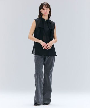 BEIGE， 【洗える・Oggi 11月号掲載】NAVIGLIO / フレアシルエットデニムパンツ Slate