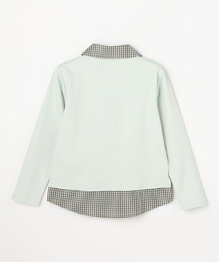 組曲 KIDS 【150-160㎝】 ミニチェック レイヤードトップス ミント