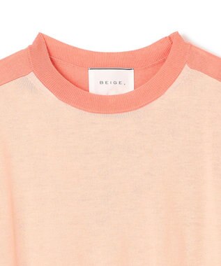 BEIGE， 【洗える】BURNET / カラーミックスクルーネックトップス Nude×Salmon×Pink
