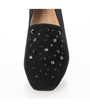 MODE ET JACOMO <MODE ET JACOMO>ラインストーンオペラシューズ ブラックスエード