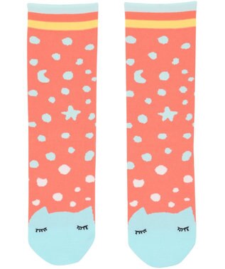 tsumori chisato SLEEP ソックス　星柄・ドット柄　ネコ顔　/ワコール　UEY516