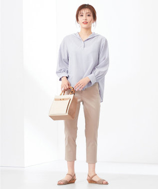 ANY SIS 【撥水】サテンストレッチビューティ パンツ ベージュ