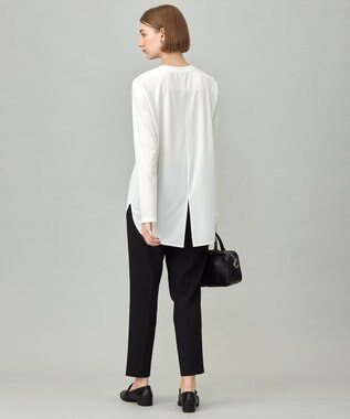 ICB L 【マシンウォッシャブル可】ライトトリコット バックスリット入り長袖プルオーバー オフホワイト系