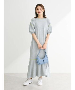 Green Parks ・Ｐｅｔｉｔ　Ｆｌｅｕｒ　カラーｓｔウラケワンピース Gray Mixture