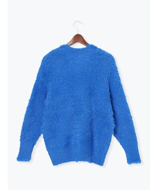 Te chichi シャギーVネックカーディガン ブルー