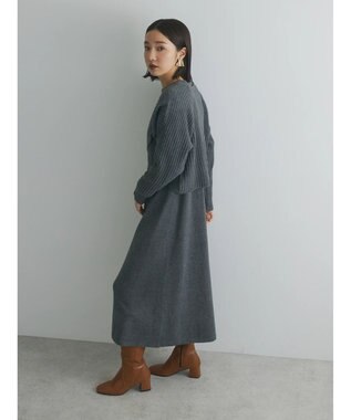 Green Parks armonia. ＳＥＴ２点ニットワンピース Charcoal Gray