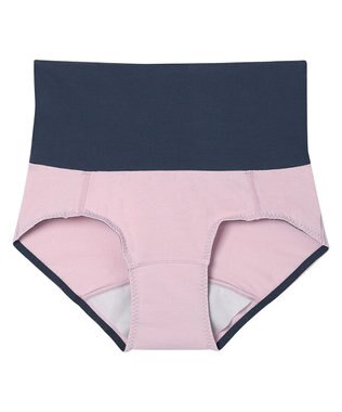 une nana cool 綿ベア天竺 カラーブロッキング おなかすっぽりサニタリーショーツ ピンク