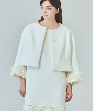 GRACE CONTINENTAL フラワーチュール切替ジャケット