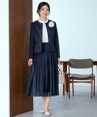 ANY SIS シャイニープリーツ スカート ネイビー