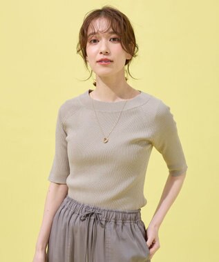 ANY ラメリブニット ベージュ