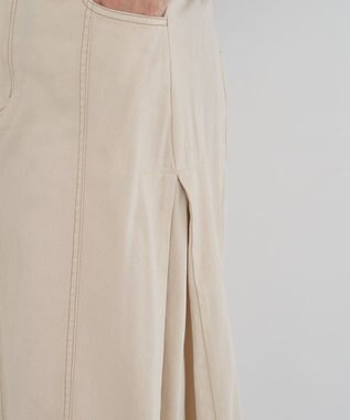 Green Parks ライトデニムサイドタックスカート Ecru