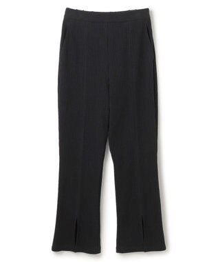 uncrave プリーツリブ スリットパンツ ブラック