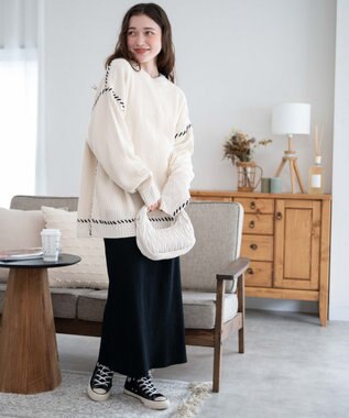 WEGO ハンドステッチプルオーバー ホワイトアイボリー