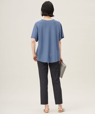 自由区 L 【接触冷感・UVカット・吸水速乾・洗える】シェルタリングテーパード パンツ ブラック