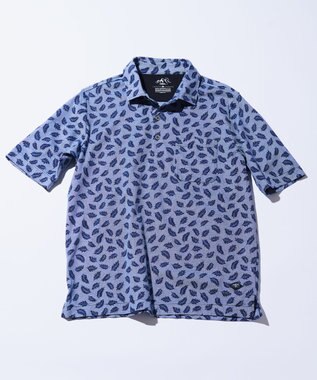 JOSEPH ABBOUD MOUNTAIN 暑さに徹底抗戦【首元に冷感ジェル】フリーズパック ポロ リーフ柄 ブルー系5