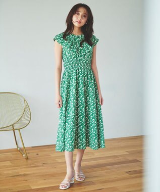 Feroux 【美人百花7月号掲載】フラワープリント ワンピース グリーン系9