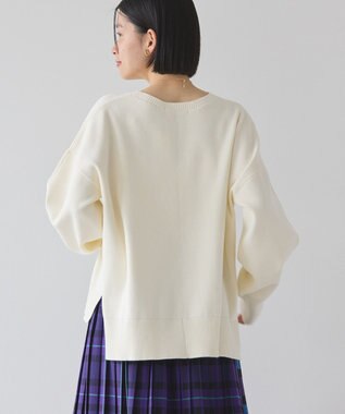 AMERICAN HOLIC 袖ボリュームサイドスリットニットプルオーバー Ivory