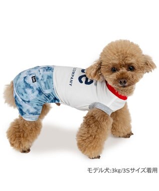 PET PARADISE Lee エコメイド  ブリーチロンパース 小型犬 ホワイト×ネイビー