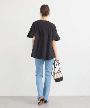 earth music&ecology 【接触冷感/洗濯機可】フリルドッキングポンチョＴ Black