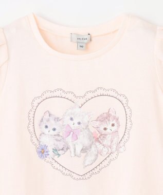 ANY KIDS ネックレス付き ネコTシャツ エクリュ