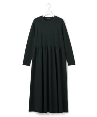 23区 【洗える】ヴィスコースストレッチ Aライン ニットワンピース ダークグリーン系