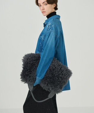 GRACE CONTINENTAL ファービッグトート チャコール