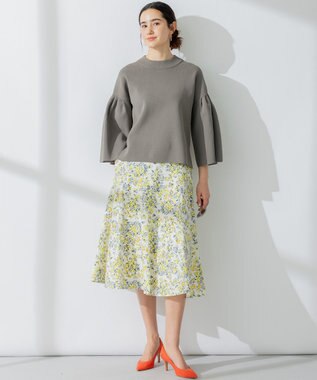 組曲 AMOSSAベルスリーブ ニット ライトグレー系