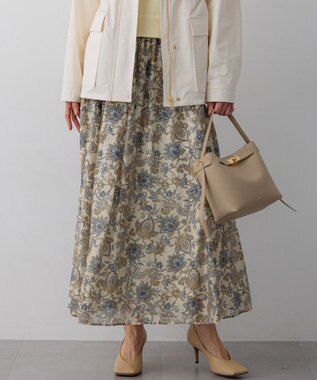 23区 【先行予約】Ericaキャラコ ペイズリープリント フレア スカート