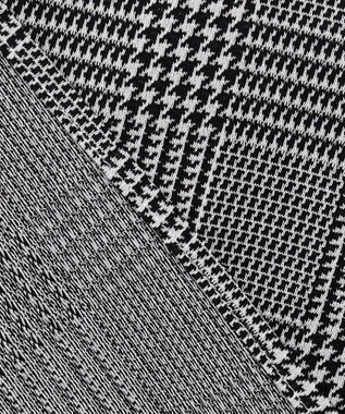 J.PRESS LADIES L チェックジャージー カットソー ブラック×ホワイト系