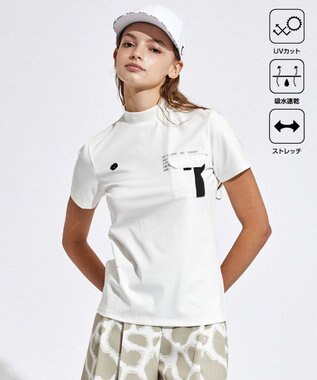 PW CIRCULUS 【UVカット / 吸水速乾 / 伸縮性抜群】【WOMEN】ポケットモック T ゴルフウェア レディース ホワイト系