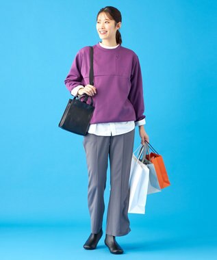 SHARE PARK LADIES 【UVカット・吸水速乾・ストレッチ・軽量・アンチピリング 】ダンボールクルーネックスウェット（S・Mサイズ） パープル系