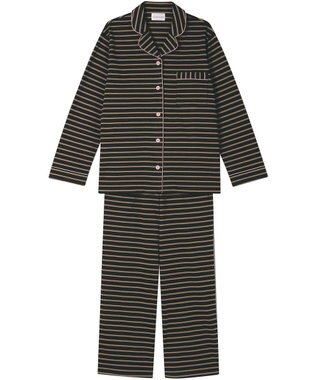 une nana cool 【綿混】ポンチボーダーパジャマ ブラウン