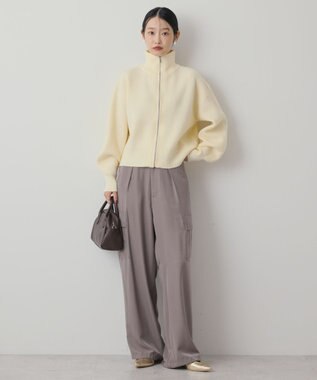 AMERICAN HOLIC ZIPハイネックカーディガン Ivory