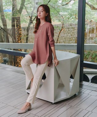 Tiaclasse 【安田美沙子さん着用・新色追加・日本製】すふれ起毛ストレートパンツ クリーム