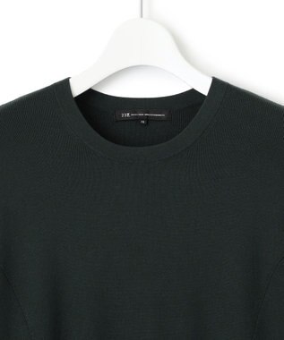 23区 【洗える】ヴィスコースストレッチ Aライン ニットワンピース ダークグリーン系