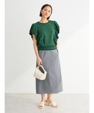 Green Parks 接触冷感　きれいシルエットＩラインスカート Gray