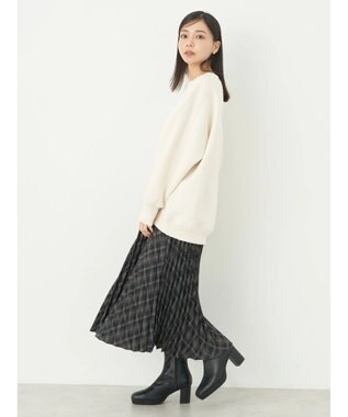 earth music&ecology すきな丈プリーツスカート Check Black