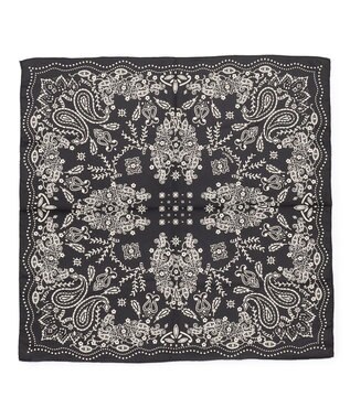 23区 【滝沢眞規子さん着用】manipuri ペイズリーモチーフ バンダナ シルク スカーフ ブラック系