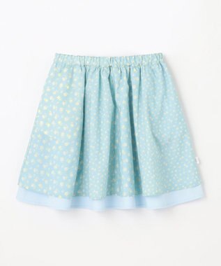 組曲 KIDS 【110-140㎝】フラワーパッチワークスカート サックスブルー系5