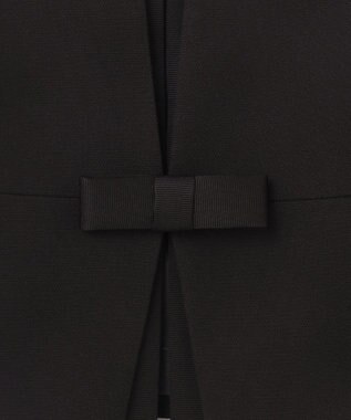 自由区 FORMAL 【ウォッシャブル対応】ドビーボーダーリボン ジャケット+ワンピース ブラック系