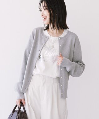 AMERICAN HOLIC クルーネックニットカーディガン Gray Mixture