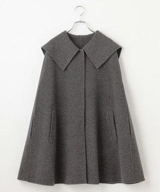 #Newans セーラーカラーダブルフェイスケープコート グレー