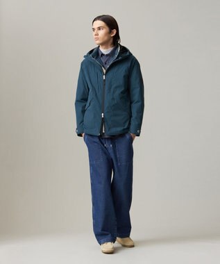 J.PRESS MEN ウールコットン ダブルカバーツイルシャツ ネイビー系